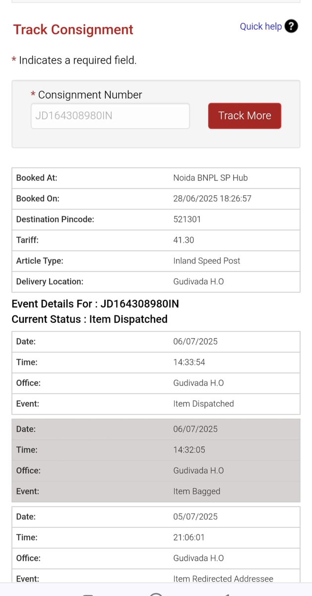 SubbuMB1995's tweet photo. @IndiaPostOffice 
Speed post Not received .kindly Help me in this Regards sir 
My cell no 9494385464 https://t.co/JJFp0GNyWK