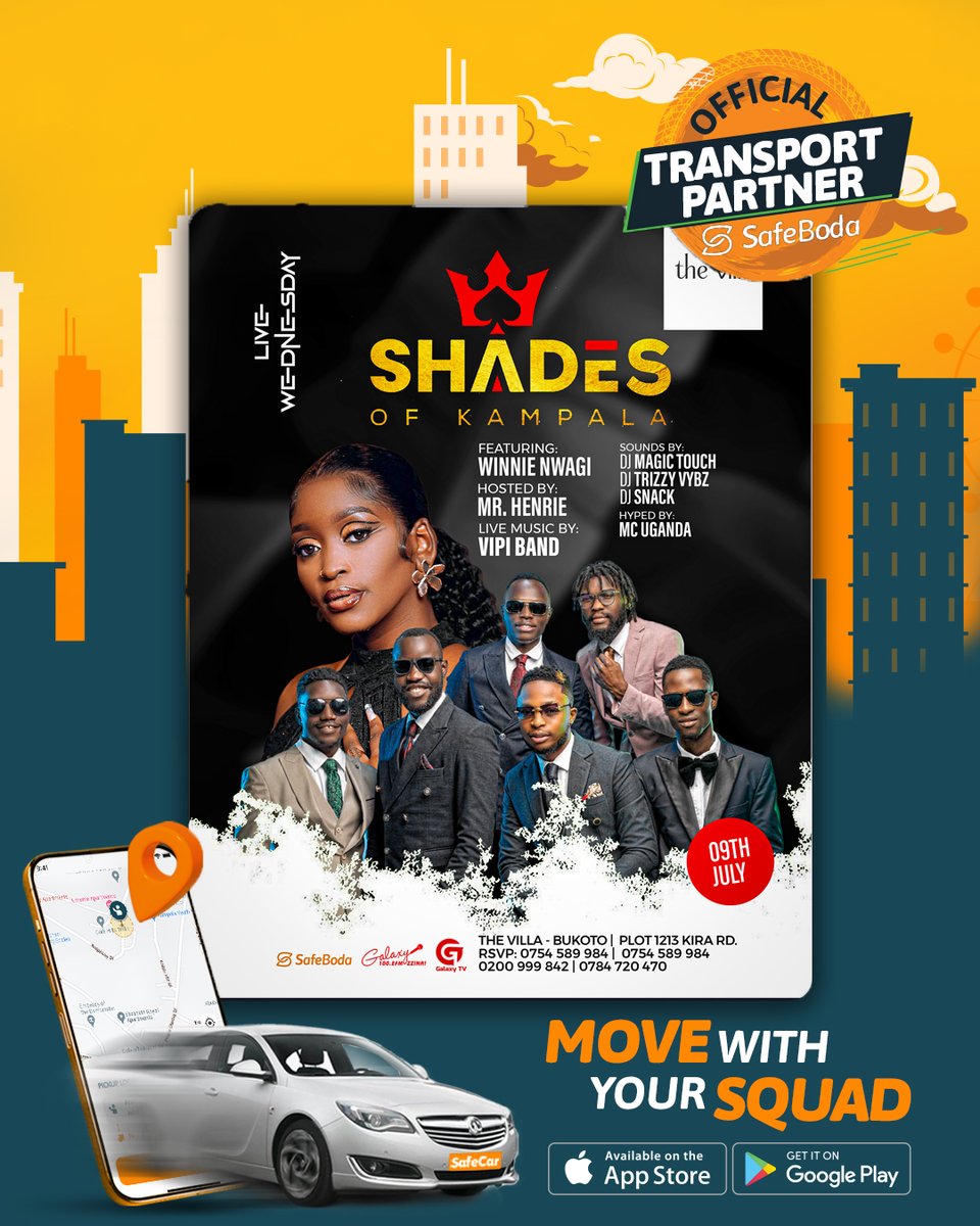 TONIGHT at The Villa!
Winnie Nwagi takes center stage at Shades of Kampala
Hosted by Mr. Henrie and backed by VIPI Band, DJ Magic Touch, DJ Trizzy Vybz, and DJ Snack
📍 <a href="/TheVillaKLA/">TheVilla</a>, Bukoto
Pull up with your crew in a SafeCar.
#MoveWithYourSquad #SafeBodaAt10