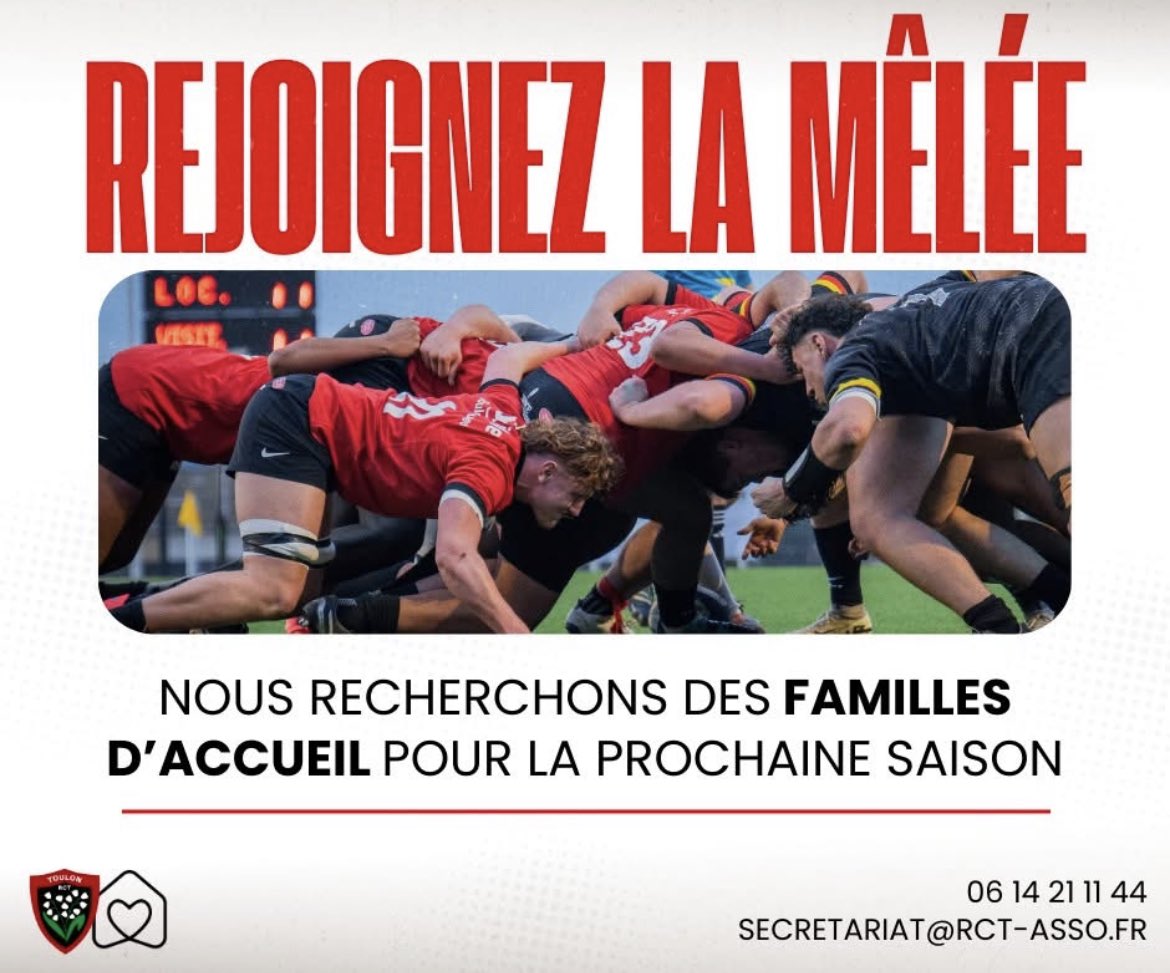 FilsdeBesagne's tweet photo. Le @RCT_Asso recherche des familles d’accueil pour la saison à venir ! 

Nos minots ont besoin de vous, que ce soit le week-end ou la semaine, devenez famille d’accueil pour accompagner et partager un peu de temps et d’espace pour nos jeunes joueurs 💪

1/2 https://t.co/9PIx5q8fRT