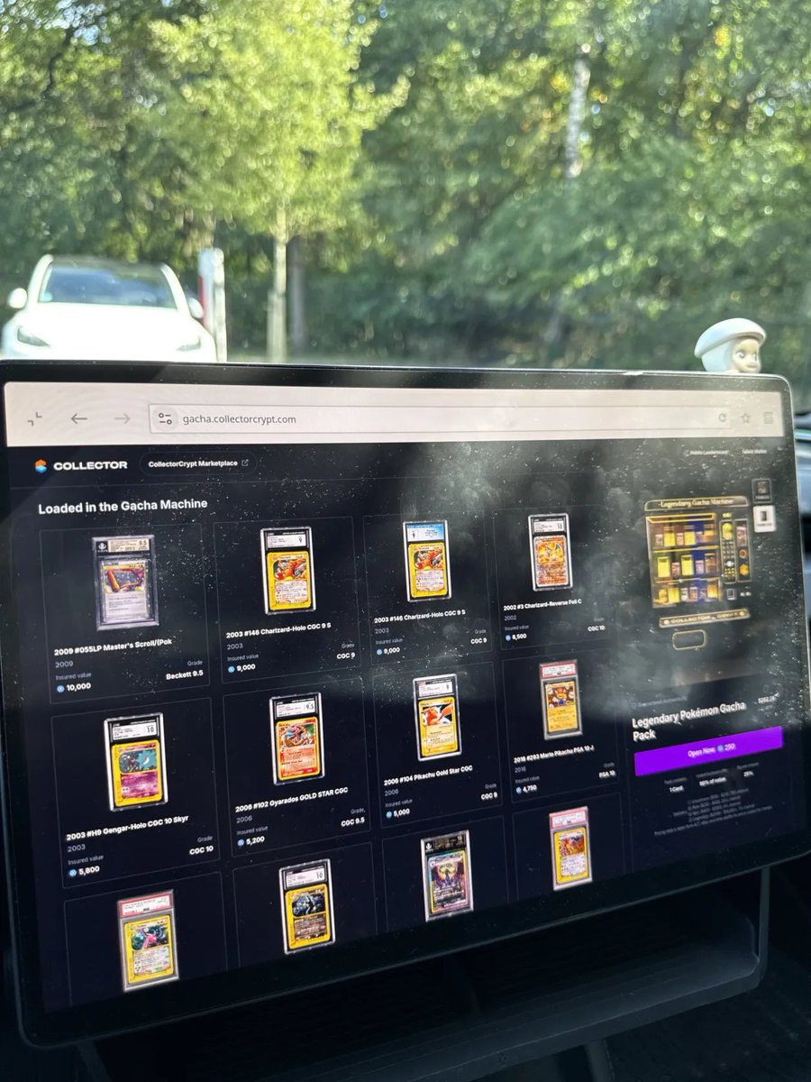 My girlfriend leaned over and whispered, “Wanna have some fun while the Tesla’s on autopilot?”

So we fired up the <a href="/Collector_Crypt/">Collector Crypt</a> Gacha.