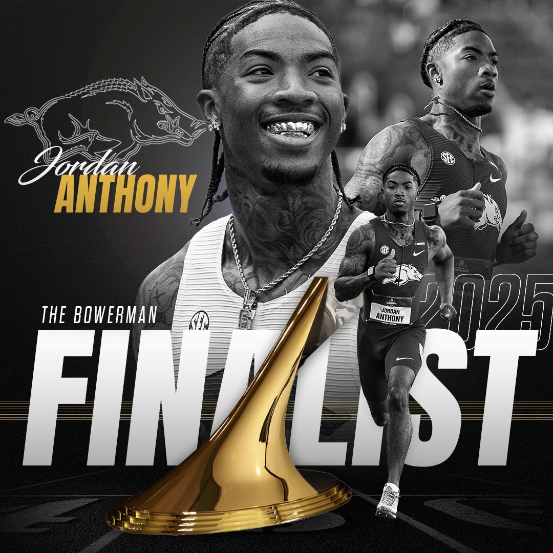 The Bowerman (@thebowerman) on Twitter photo Wooo Pig Sooie
Jordan Anthony of <a href="/RazorbackTF/">RazorbackTF/XC</a> became 1st male athlete to sweep <a href="/NCAATrackField/">NCAA Track & Field</a> DI titles in the 60m/100m since 2017 The Bowerman winner Christian Coleman. Anthony also went 9.75 (+2.1) to equal 2nd fastest A-C mark in collegiate history.
ustfccca.org/2025/07/featur⦠Wooo Pig Sooie
Jordan Anthony of <a href="/RazorbackTF/">RazorbackTF/XC</a> became 1st male athlete to sweep <a href="/NCAATrackField/">NCAA Track & Field</a> DI titles in the 60m/100m since 2017 The Bowerman winner Christian Coleman. Anthony also went 9.75 (+2.1) to equal 2nd fastest A-C mark in collegiate history.
ustfccca.org/2025/07/featurā¦