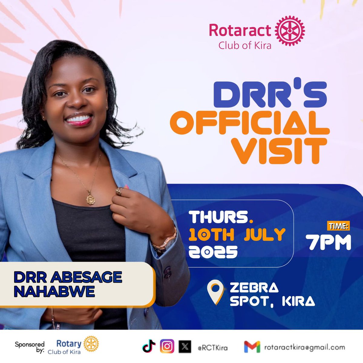 JoanneLubega's tweet image. Now we invite you to join us tomorrow at Zebra Spot Kira as the club hosts the DRR
@AbesageN
on her official visit.  #UniteforGood9213 #ThisIsRotaract