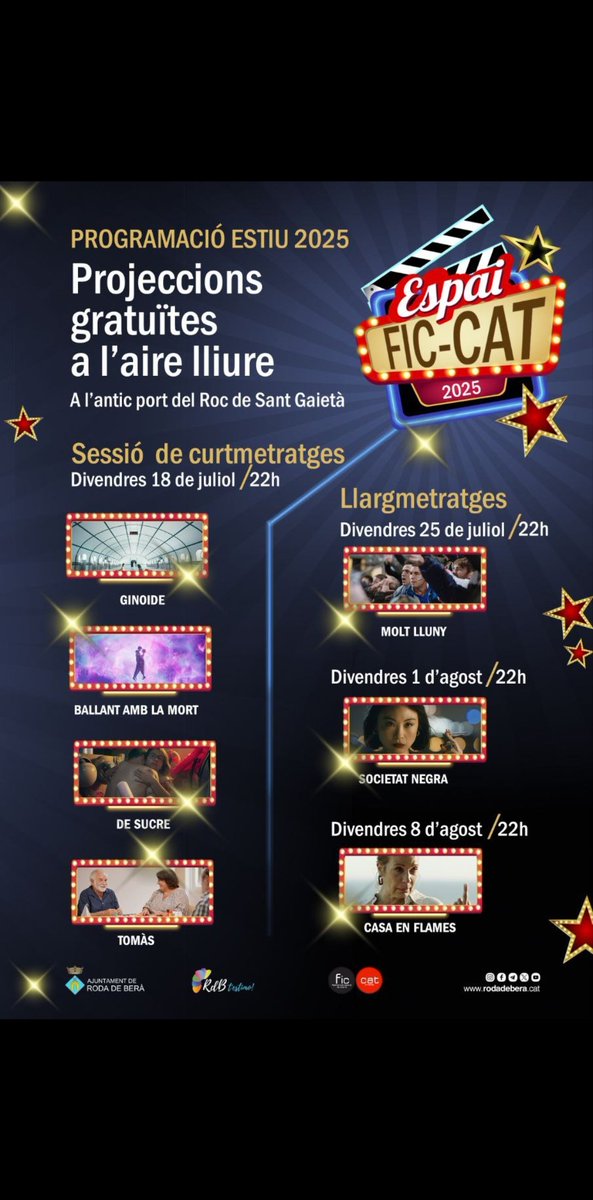 ElFrancRoig's tweet photo. Cinema al Roc de Sant Gaietà @ajrodadebera @XVendrellenca  @favrodadebera https://t.co/4C2PKMxhR3