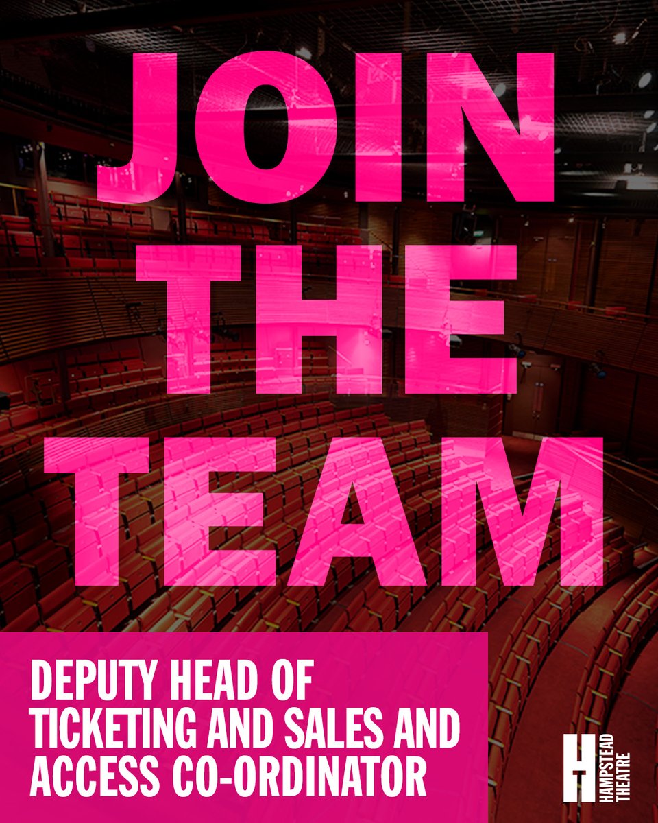 Hamps_Theatre's tweet image. We are hiring for a range of roles across our team!
β Deputy Head of Electrics
β Deputy Head of Stage
β Deputy Head of Ticket and Sales and Access Co-ordinator
β Development Manager
To find out more about these roles head to our website: hampsteadtheatre.com/about-us/careeβ¦
#Artsjobs