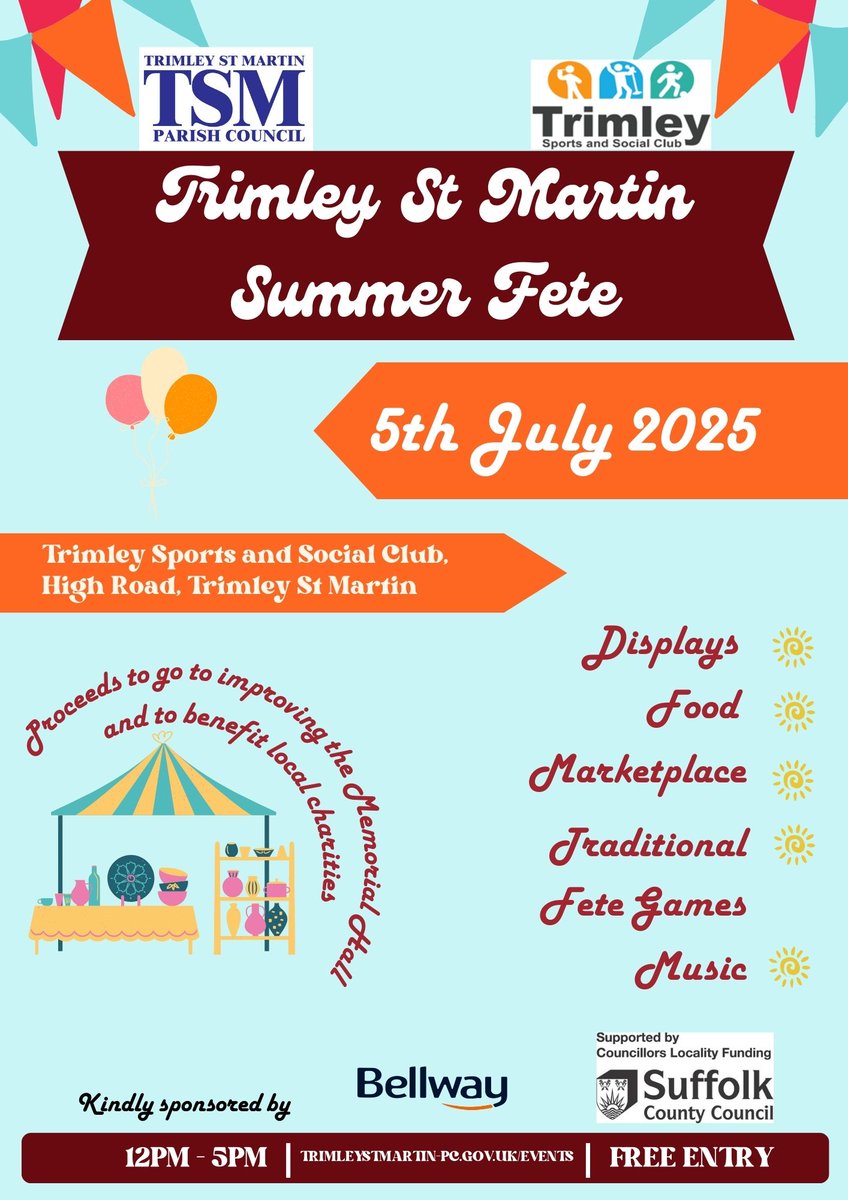 On July 5th, Cllr Stuart Bird helped launch the first-ever Trimley St Martin village fete — bringing the community together as the village grows with new families. 

Proceeds will support the village hall extension and local charities.

#CommunityMatters #Suffolk
