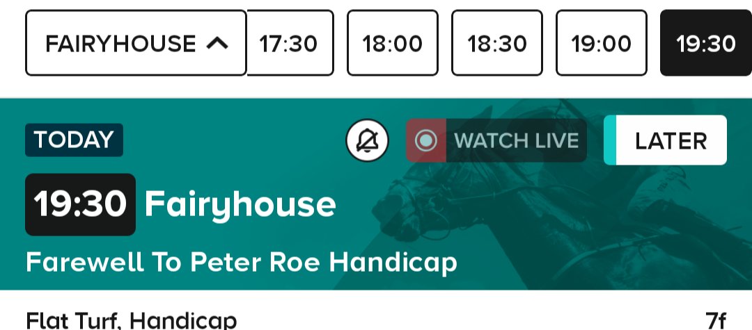 It really should be "Fairyhouse, Racecourse of the Year Farewell to Peter Roe Handicap!"

Massive congratulations to <a href="/PeterRoe1/">Peter Roe</a> for a hugely successful time at the helm!! 😎