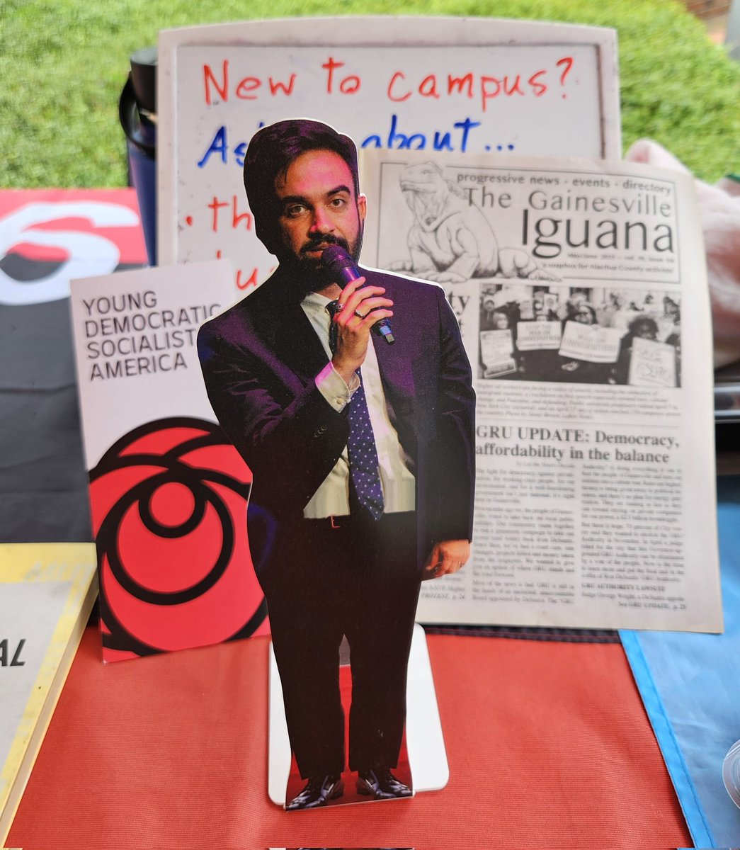ufydsa's tweet photo. OMG is that the Democratic Nominee for NYC Mayor and DSA member @ZohranKMamdani repping the YDSA here at UF https://t.co/hNucZyWYd8