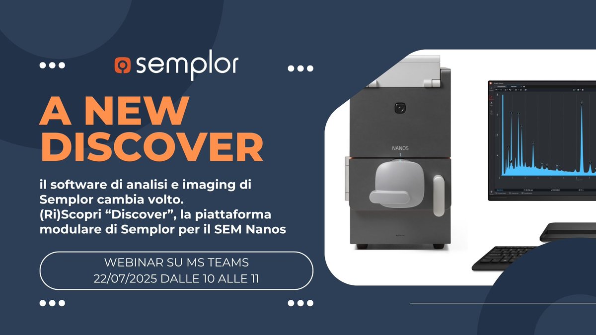 SchaeferSEE's tweet photo. Il software Discover per la microanalisi si rinnova!
Nuova interfaccia e funzioni EDS migliorate per il SEM da banco Nanos.
Scopri tutto nel prossimo webinar gratuito, il 22/07!
https://t.co/ibbqifi0zd

#SEM #EDS #MicroscopiaElettronica #DiscoverSoftware #Webinar https://t.co/eARRqet4Nr
