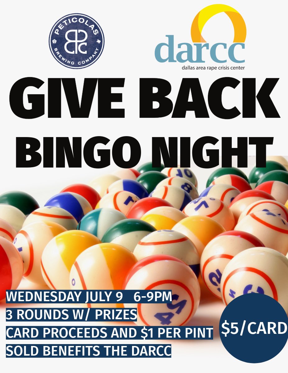 Give Back Bingo tonight. Great chance to do good.
And on that note, a Peticolas soccer family friend lost two daughters and their grandparents in the flash flood. They could use some help too.. gofundme.com/f/rjrcd-suppor…