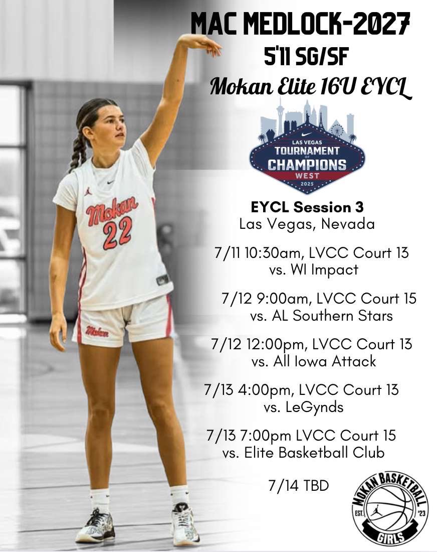 macmed22 (@macmedlock22) on Twitter photo Excited to go to Nike Session 3 <a href="/niketoc/">Nike Tournament of Champions</a> in Vegas. Big weekend loading… <a href="/MokanGirls/">Mokan Girls Basketball</a> <a href="/Dylan_Evans85/">Dylan Evans</a> <a href="/AndyKelley47/">Andy Kelley</a> <a href="/Coach_dpaul/">Dwayne Paul</a> Excited to go to Nike Session 3 <a href="/niketoc/">Nike Tournament of Champions</a> in Vegas. Big weekend loading… <a href="/MokanGirls/">Mokan Girls Basketball</a> <a href="/Dylan_Evans85/">Dylan Evans</a> <a href="/AndyKelley47/">Andy Kelley</a> <a href="/Coach_dpaul/">Dwayne Paul</a>