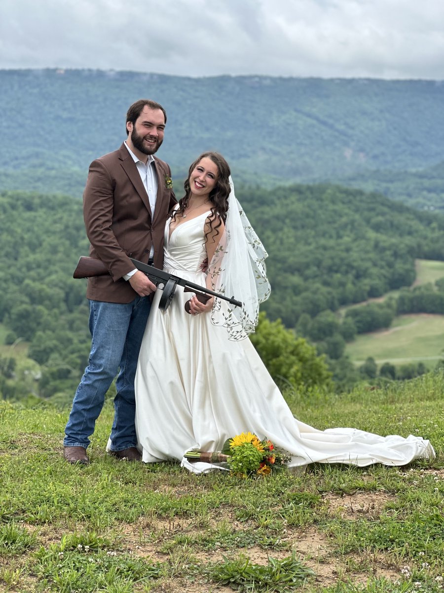 realColtonMoore's tweet image. A lot of people have been asking me where I’ve been …
Well, I married my soulmate Hailey Ann Smith, and we’ve been building a life together at The Mary Rose Farm while we keep fighting for Georgia’s freedom. 📷
From a rainy May wedding with farm-raised brisket and fiddle…