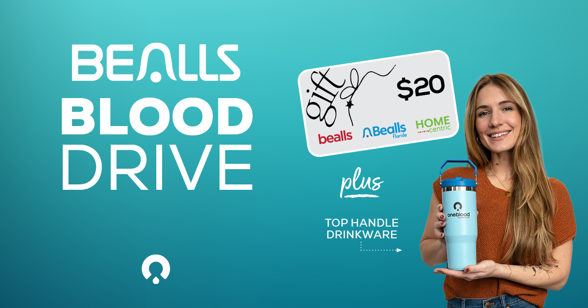 [𝐉𝐮𝐥𝐲 𝟏-𝟑𝟏] Fill your shopping bag and your heart! 🛍️💙 Donate blood on the Big Red Bus at select @BeallsStores and get a 💳 𝐅𝐫𝐞𝐞 $𝟐𝟎 𝐁𝐞𝐚𝐥𝐥𝐬 𝐆𝐢𝐟𝐭 𝐂𝐚𝐫𝐝 and Top Handle Drinkware!

Find a Bealls Blood Drive near you: givelife.io/5kkd