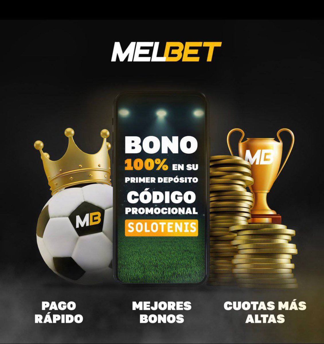 solotenispicks's tweet image. Todas mis apuestas la encontras en MELBET. De ahi saco todas los Handicaps, Over y Ganadores.

Registrandote con mi codigo SOLOTENIS reciben un bono del 100%

Pueden depositar en pesos desde la opcion Astropay. Ahí está Mercado Pago y los bancos🇦🇷

LINK: acortar.link/zZ55I9