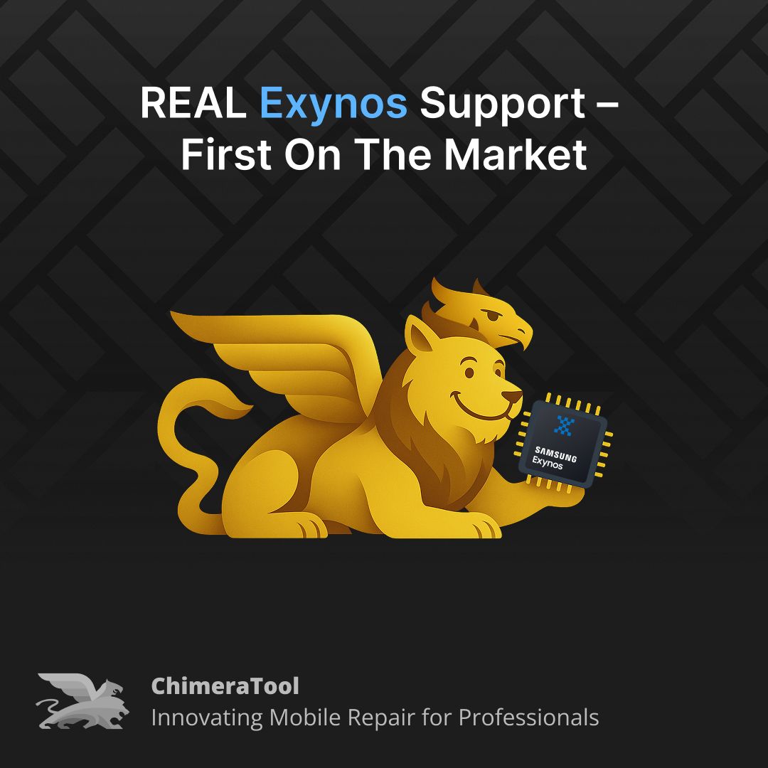 chimeratool's tweet image. REAL Exynos Support – First On The Market
✅ Unmatched technical depth
✅ Flat pricing – all models included
✅ No other tool supports Exynos like we do
👉 Learn more: buff.ly/vbDPZWE
#Exynos #MobileRepair #ChimeraTool