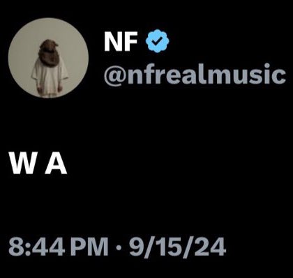 tyler_ryall's tweet image. I miss when @nfrealmusic would post cryptic tweets…
(please tell us what W A means)