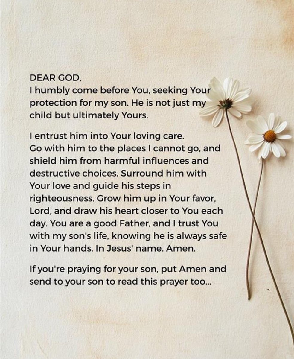 If you love your son, try saying this prayer for him