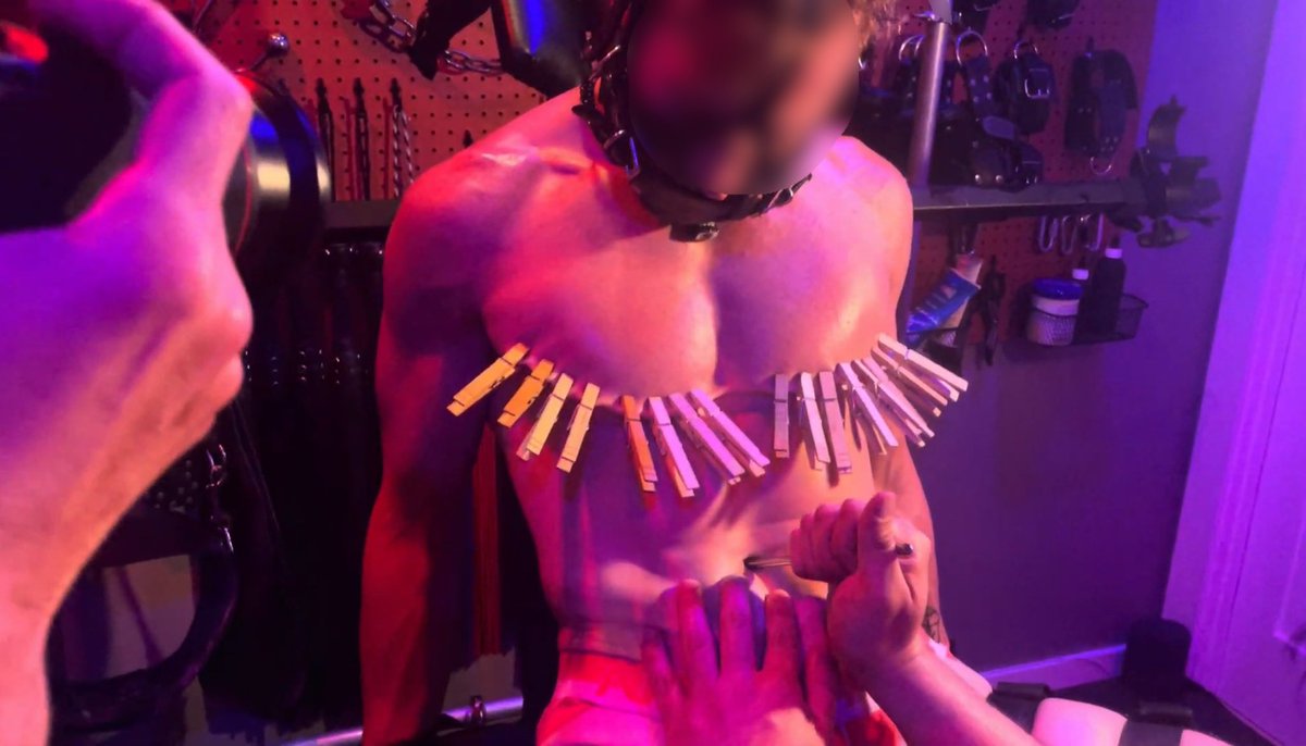 Wonder what’s worse: the pins, the poked navel, or the peripheral perv with a camera to capture all the suffering <a href="/SubpupKylo/">SubPup Kylo</a> must endure.