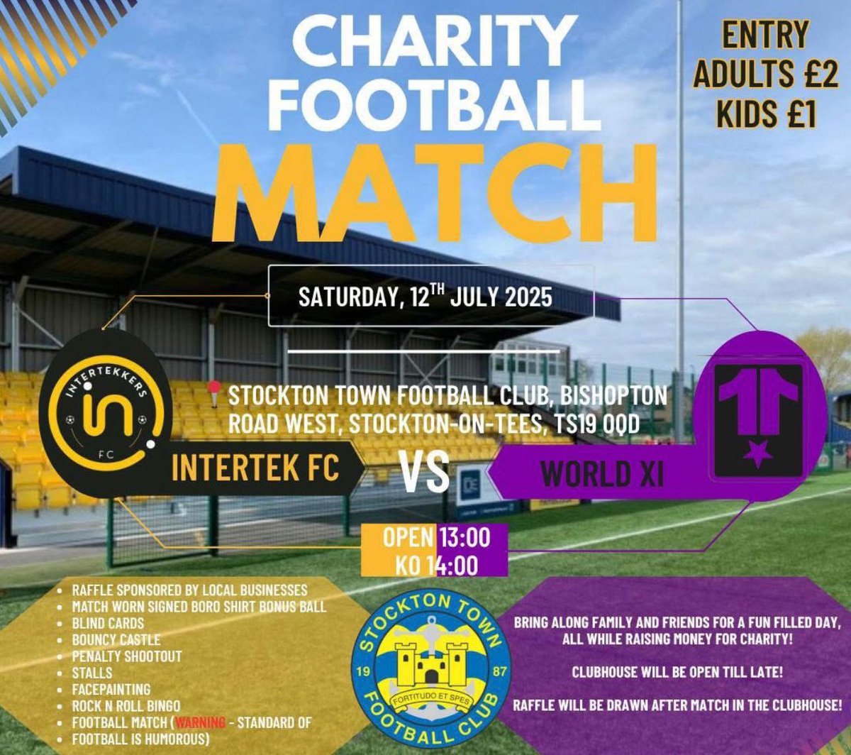 This weekend Graeme will be taking part in a charity football match at <a href="/stockton_townfc/">Stockton Town FC</a>  as part of a fun day to raise money for <a href="/macmillancancer/">Macmillan Cancer Support</a>  this should be comedy in its own right😀 If you can can sponsor that would be appreciated: donate.justgiving.com/.../its.../don…