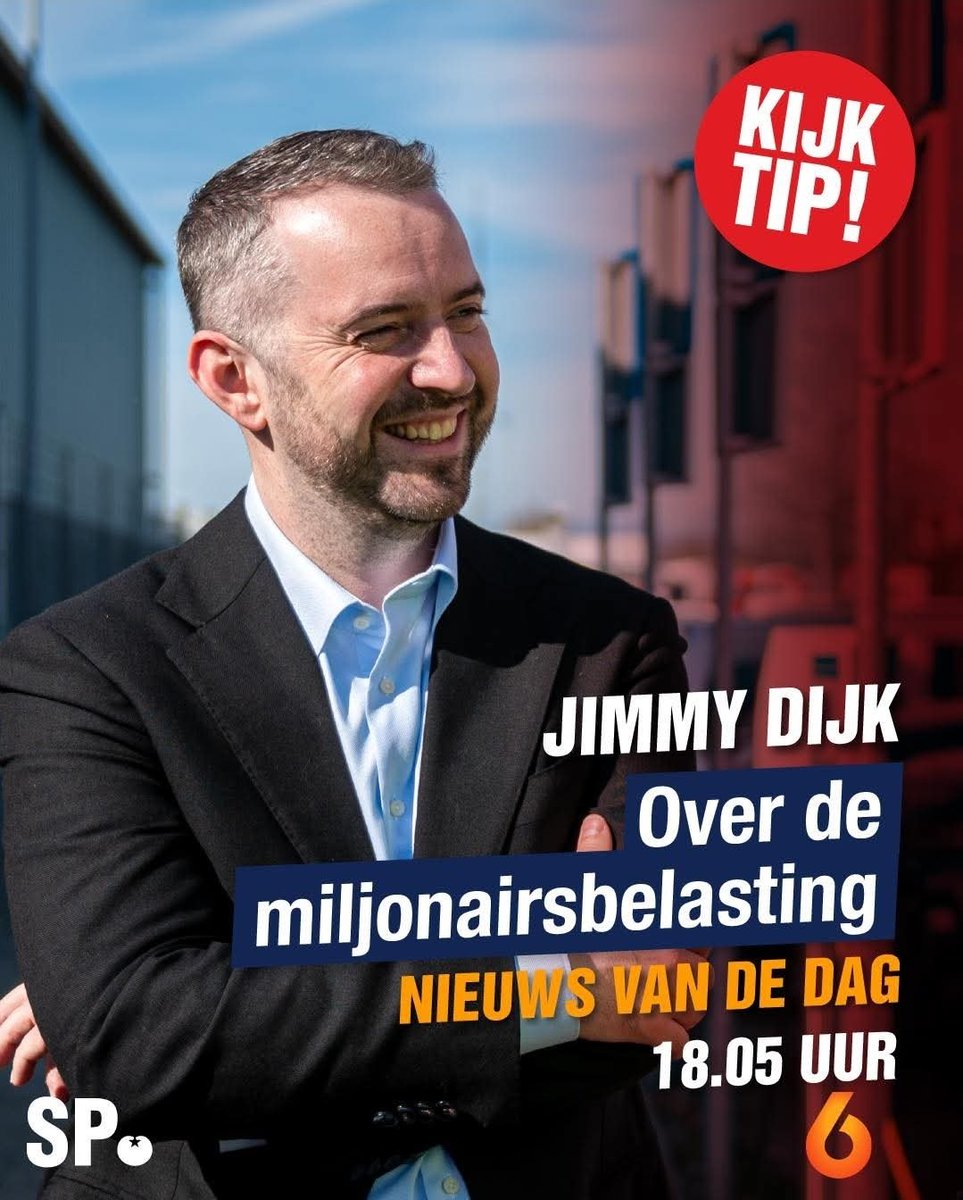 📺Kijktip!

Vanavond is SP-fractievoorzitter Jimmy Dijk te gast bij Nieuws van de Dag over ons voorstel voor een miljonairsbelasting.

Kijk vanaf 18.05 uur mee via SBS 6.