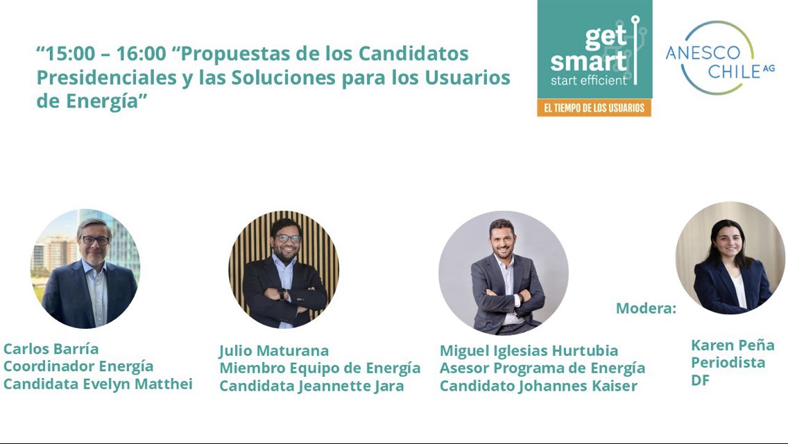 ANESCOCHILE's tweet photo. 10 de julio!! Por 1a vez conversaremos sobre las propuestas Presidenciales en materia de Energía y en específico de #EficienciaEnergetica y cómo  apoyar a los usuarios. Creemos que su rol en la Transición es fundamental y tú? Hoy se cierra la inscripción https://t.co/z7o7EZrtz8 https://t.co/rm6u7RHcRB