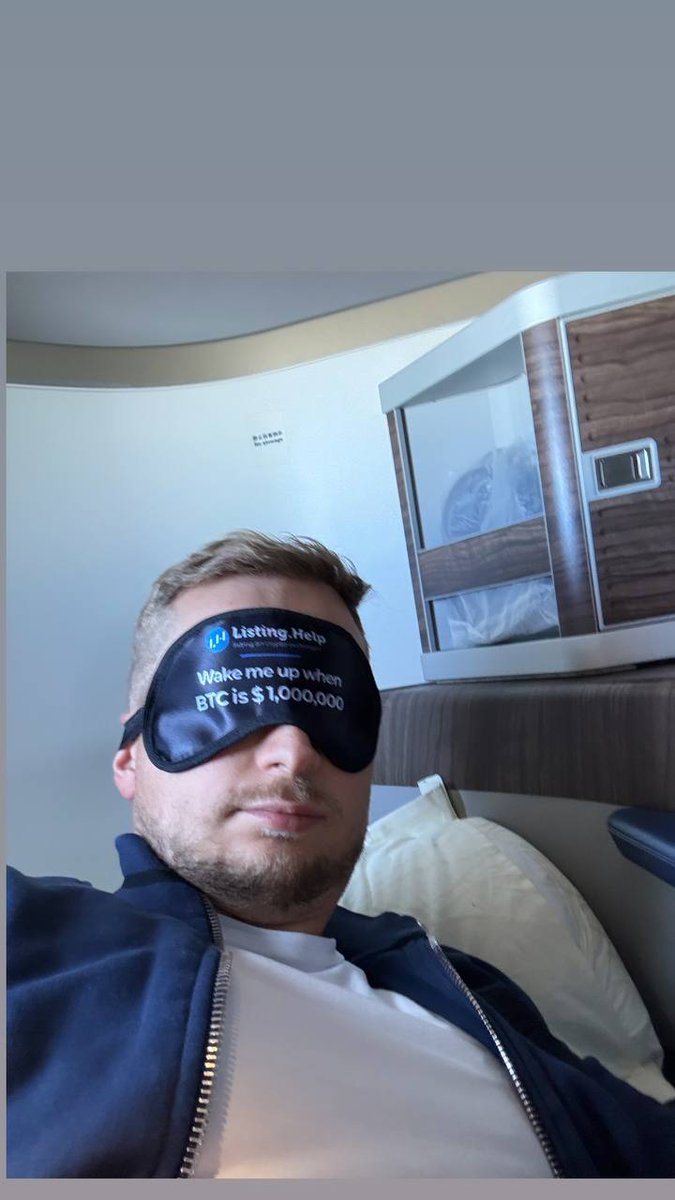 ListingHelp_UK's tweet image. Financial markets are shaking from the news, but Bitcoin remains remarkably steady. 💪
We all believe in $1M Bitcoin.
Featuring Sergei Khitrov, Founder of Listing.Help & Blockchain Life 2025, rocking our branded sleep masks! 😴
(Second photo: Our 2019 version – we’ve…