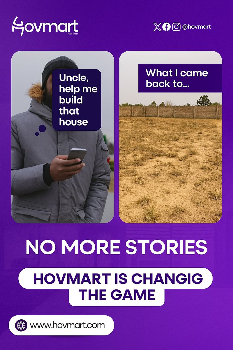 Hovmart_'s tweet image. You’ve been sending money back home for years.
“Uncle, help me build that house.”
But you flew back home…
And discovered nothing was ever built.
Just sand and promises.
Let’s talk about it 🧵