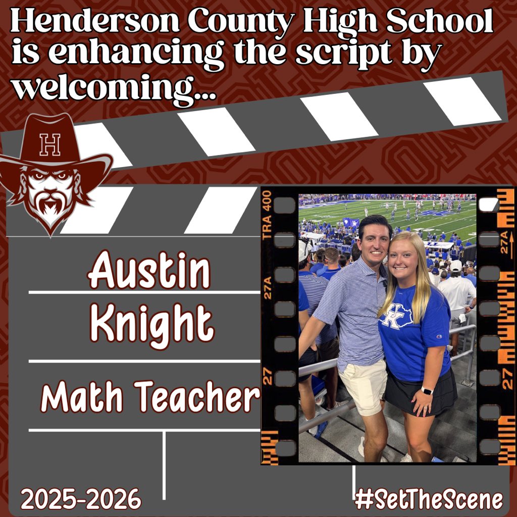 HCHSColonels's tweet image. Every great production needs the right talent, the perfect vision, and a dedicated crew. Today, we&apos;re thrilled to announce our latest CASTING success, Austin Knight, who will be teaching in the Math Department. #SetTheScene

GO COLONELS! CHARGE ON!