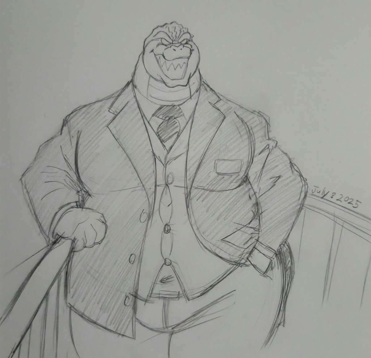 So I was craving my sleazy business man interpretation of GMK Godzilla and made these quick doodles. Lol