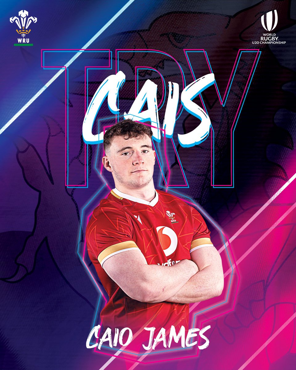 50: CAIS - CAIO JAMES 💪

The back row powers his way over after a good break from Lewis Edwards. 

🏴󠁧󠁢󠁷󠁬󠁳󠁿19-18🇪🇸 

#WorldRugbyU20 | #WALvESP