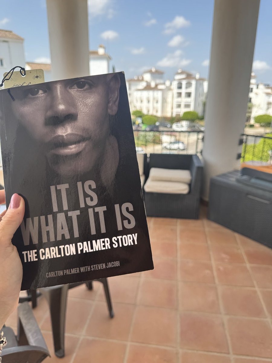 No better place ⁦<a href="/CarltonPalmer/">Carlton Palmer</a>⁩ to finish my book than ⁦<a href="/La_Torre_Golf/">LaTorreGolf</a>⁩ It is an awesome read into ur more personal side than just that of a footballer and I’ve waited until I got here to finish it in the sun. Love the honesty and no bars hold xx