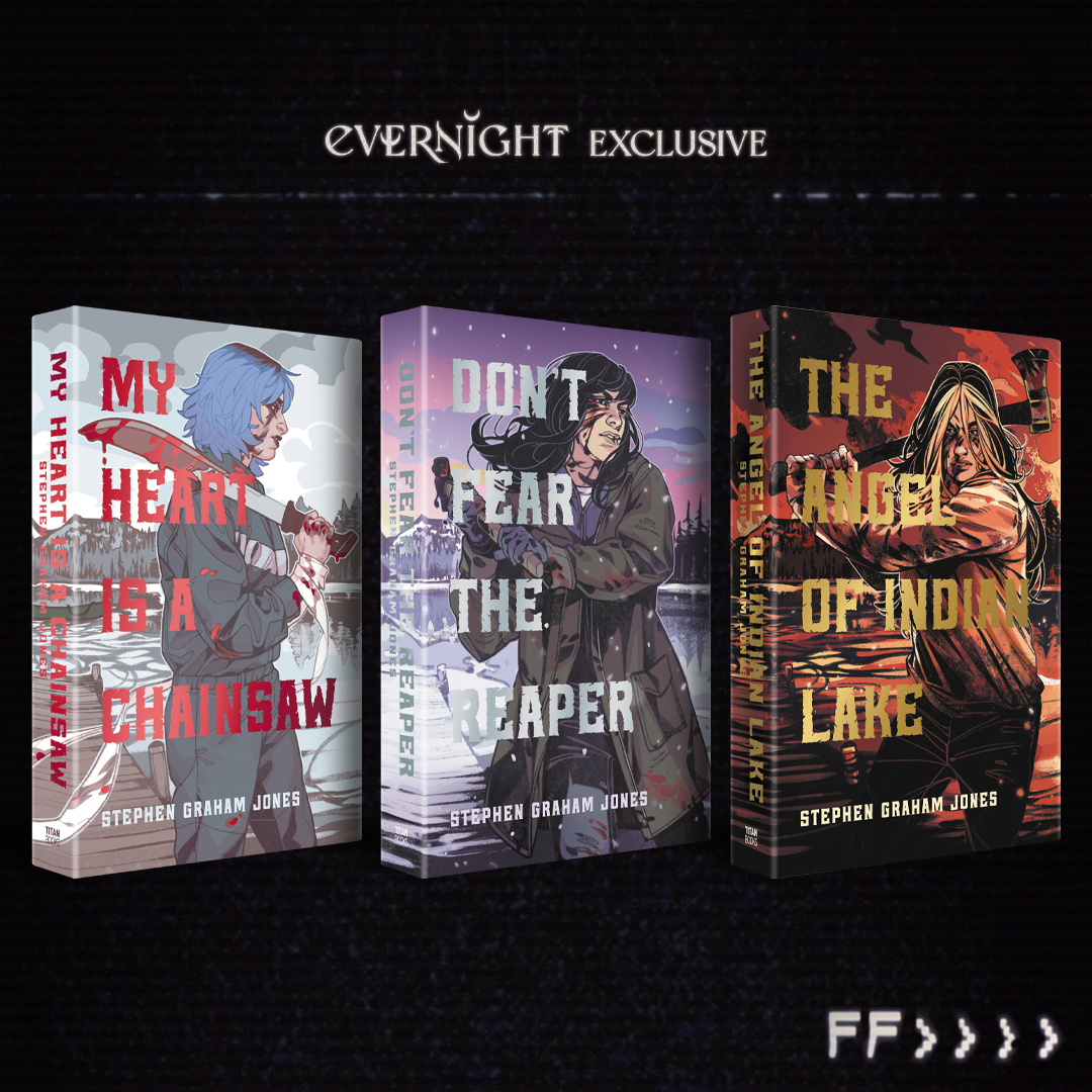 EvernightBooks's tweet photo. We’re thrilled to announce, in collaboration with Stephen Graham Jones and Titan Books (@titanbooks), our Evernight Exclusive set of the Indian Lake trilogy! https://t.co/ul3fsoBDvL