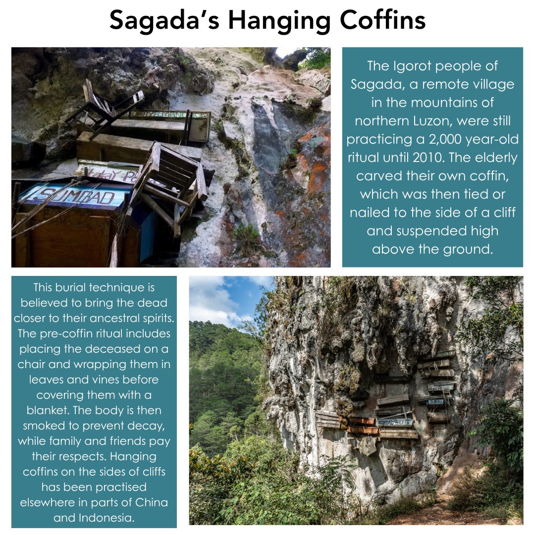 #worldcultureswednesday: Indigenous Filipino Burial Traditions

Death is a natural part of life and a process shared across all nations and cultures, but different people have developed unique funerary and burial practices throughout history.

#caviteño #sagada #Philippines