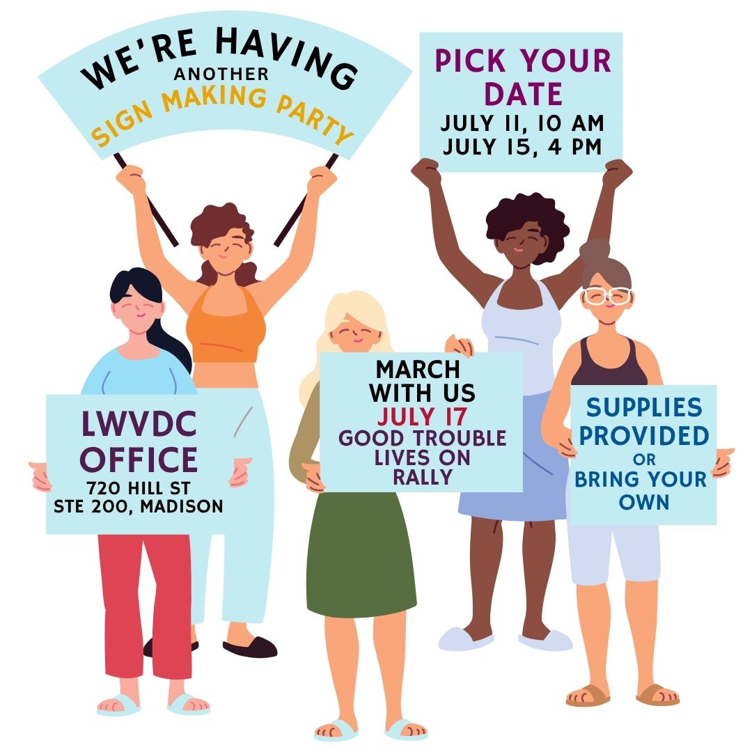 Join us for a sign making party, then march with us on July 17, as we continue to Make Good Trouble. Sign up here: bit.ly/3Tubv3W