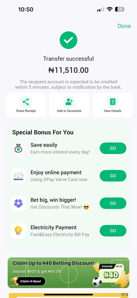 Send me your Opay account now