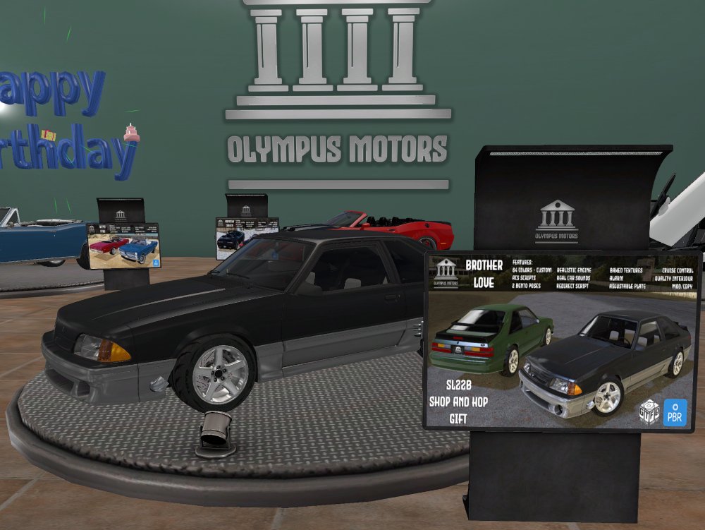 Milky_Little's tweet image. [ めも ] SL22B Shop&amp;amp;Hop Gift
荷物運びのGTFO対応車
Olympus Motors - Brother Love 
#SLShopHop #SecondLife #VirtualWorld #Metaverse #VirtualShopping
maps.secondlife.com/secondlife/Zin…