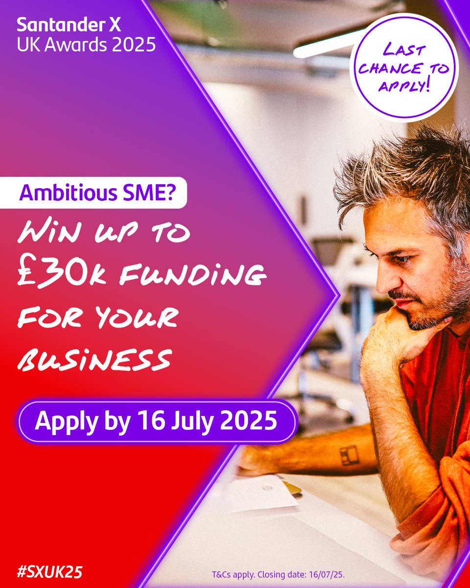 UniofHerts's tweet image. ⌛ Almost out of time!

If you’re a university entrepreneur with a big idea, don’t miss your chance to win up to £15k funding, get pitch training and join a powerful founder community.

📆 Deadline: 16 July 2025

 Find out more: bit.ly/44d1Yoe. 18+, T&amp;amp;Cs apply.

#SXUK25