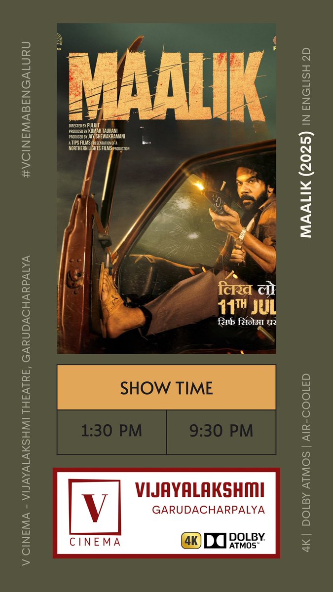 V Cinema - Vijayalakshmi Theatre, Garudacharpalya tweet media