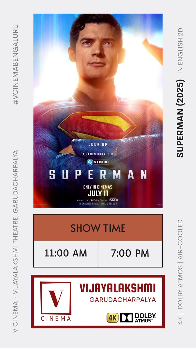 V Cinema - Vijayalakshmi Theatre, Garudacharpalya tweet media