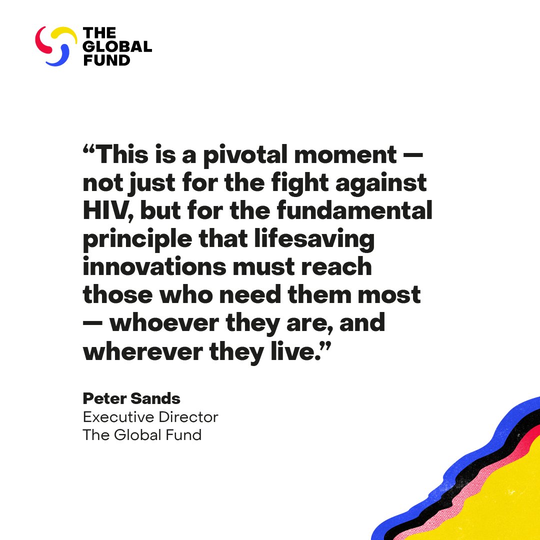 The Global Fund (@globalfund) on Twitter photo Just Announced: <a href="/GlobalFund/">The Global Fund</a> in Agreement with <a href="/GileadSciences/">Gilead Sciences</a> Secures Access to Breakthrough HIV Prevention Drug Lenacapavir for Low- and Middle-Income Countries
“This is a pivotal moment – not just for the fight against #AIDS, but for the fundamental principle that lifesaving Just Announced: <a href="/GlobalFund/">The Global Fund</a> in Agreement with <a href="/GileadSciences/">Gilead Sciences</a> Secures Access to Breakthrough HIV Prevention Drug Lenacapavir for Low- and Middle-Income Countries
“This is a pivotal moment – not just for the fight against #AIDS, but for the fundamental principle that lifesaving