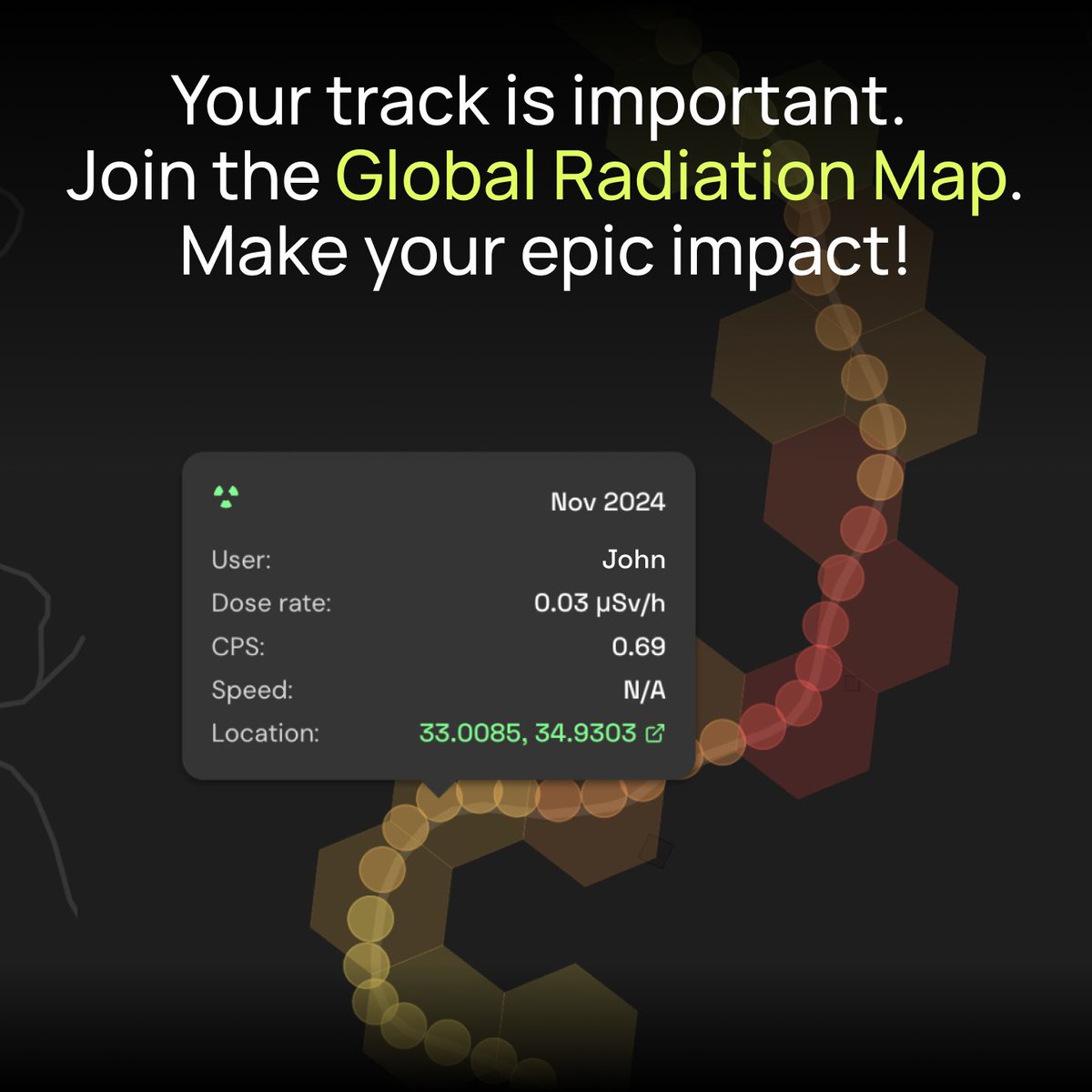 radiacode's tweet image. 🌍 Discover with Radiacode - Share on Radiaverse!

🛤 Start recording radiation tracks anywhere you go and upload them to Radiaverse.com

📲 No Radiacode yet? Time to get one and explore the unseen!

#Radiacode #Radiaverse #Explore #radiation #viral #news #map #trend