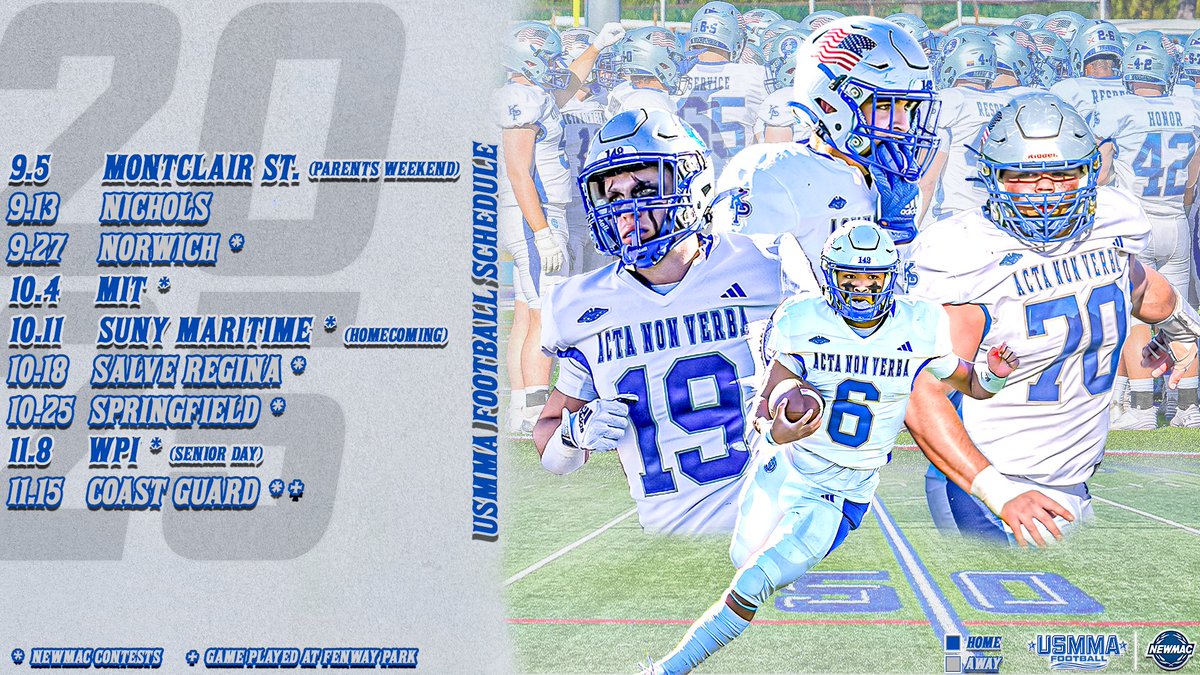 USMMA_Athletics's tweet image. ๐๐๐ซ๐ค ๐ฒ๐จ๐ฎ๐ซ ๐๐๐ฅ๐๐ง๐๐๐ซ๐ฌ ๐๏ธ
The 2025 @USMMAFootball ๐๐๐๐๐
๐๐๐ is set!๐
๐ tinyurl.com/mwtkeayh
#d3fb #OURAcademy @NEWMACsports