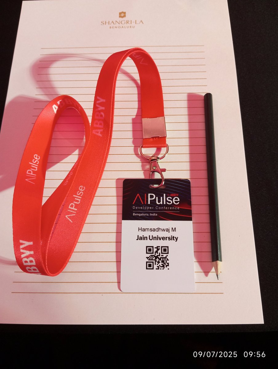 hamsadhwaj's tweet photo. Attended Day 1 of #ABBYYDevCon 2025 by @ABBYY_Software! 🚀

Agentic AI, automation, LLMs &amp; a whole lot of “wait, that’s possible?” moments. 😄

Turns out, agentic AI doesn’t just reply—it thinks, plans &amp; acts. Wild stuff. 🤖🧠

#DocumentAI #BuildWithAI #AgenticAI #TechEvents #LLM https://t.co/yLdHTOTouo