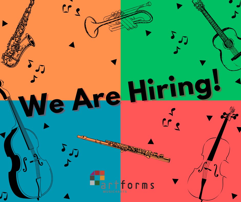 We are hiring! We currently have six music centre instructors (woodwind, drums, keyboards) and two brass tutor positions available. For more information, visit the ArtForms website: artformsleeds.co.uk/music/we-are-h…

#Leeds #musiceducation #teacher