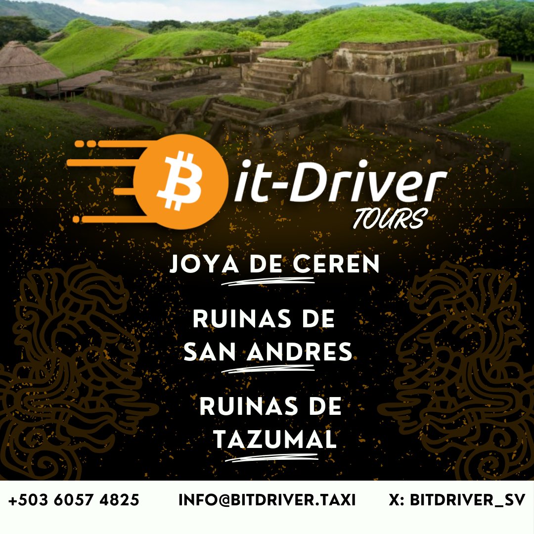 bitdriver_sv's tweet image. El Salvador’s Mayan heritage is alive in its ruins 🇸🇻🏺
Discover them with Bit-Driver Tours.
📲 Bookings: +503 6057 4825