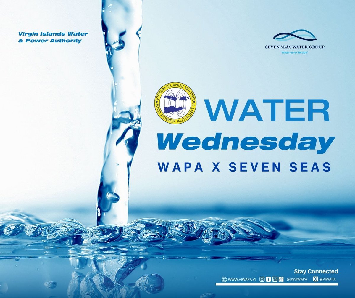 VIWAPA's tweet image. 💧🚰 #WaterWednesday. VIWAPA&apos;s water is made using seawater. Our partners, Seven Seas Water Group, transform seawater into clean, safe drinking water through the Reverse Osmosis process.
learn more: 🎥 buff.ly/FgpkW49
#ReverseOsmosis #SevenSeasWater #USVI #WAPA #SevenSeas