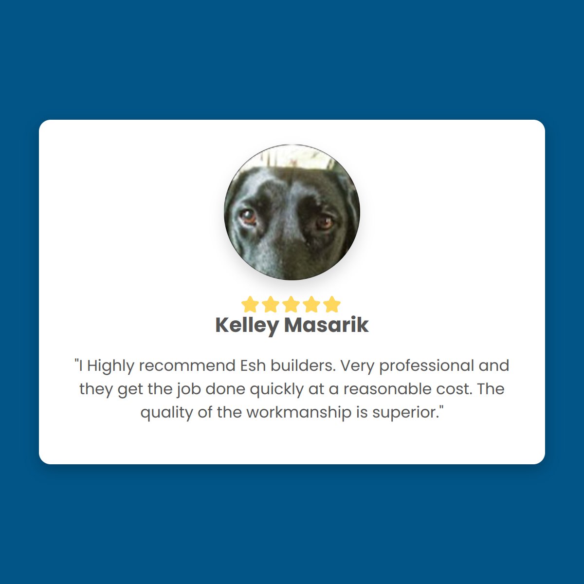 eshbuildersllc's tweet photo. We feel very blessed to have folks like Kelley Masarik take the time to share their experience with Esh Builders.  #eshbuildingwhatmatters https://t.co/VJiaYXXTWD