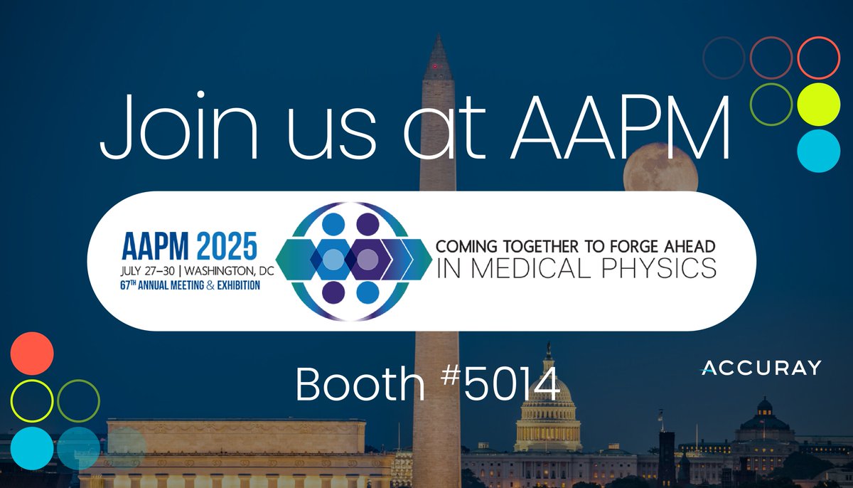 Make sure to stop by our booth 5014 at the #AAPM2025 67th Annual Meeting! Our experts are eager to meet with you! #AccurayExpandRT