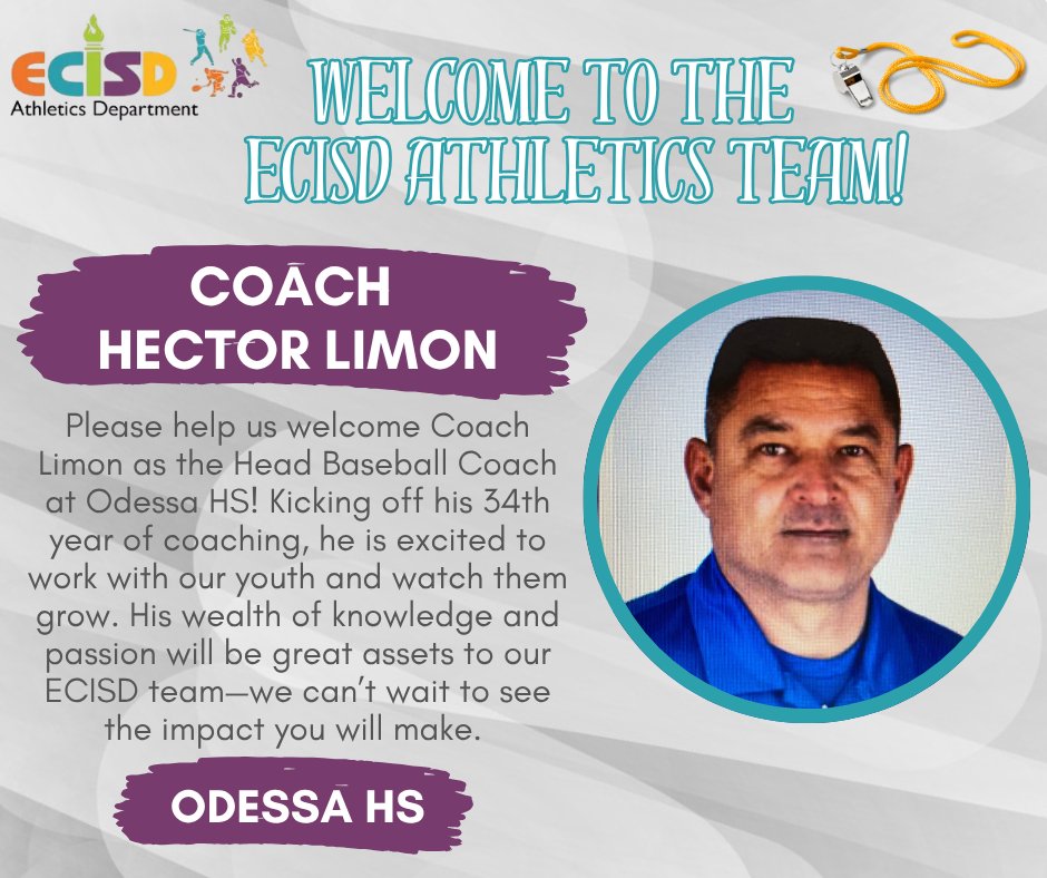 ECISDAthletics's tweet photo. Welcome Wednesday🎉Please help us give a warm
@EctorCountyISD welcome to some of our newest team members! We're excited to have these Coaches aboard and look forward to the impact they'll make with our student-athletes! #WinEverywhere
@KeeleySBoyer
@BigRedBronchos https://t.co/6aAen0JQFN