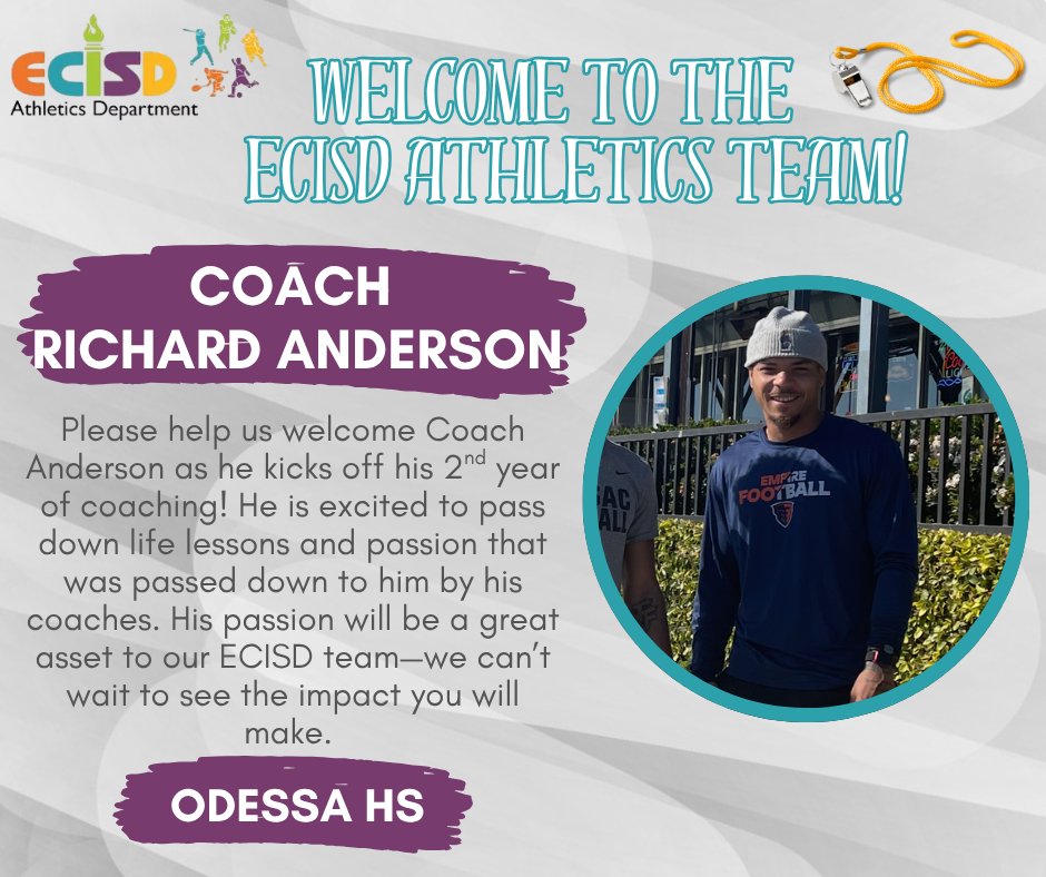 EctorCountyISDAthletics (@ecisdathletics) on Twitter photo Welcome Wednesday🎉Please help us give a warm
<a href="/EctorCountyISD/">Ector County ISD</a> welcome to some of our newest team members! We're excited to have these Coaches aboard and look forward to the impact they'll make with our student-athletes! #WinEverywhere
<a href="/KeeleySBoyer/">Keeley Boyer</a>
<a href="/BigRedBronchos/">Odessa High School</a> Welcome Wednesday🎉Please help us give a warm
<a href="/EctorCountyISD/">Ector County ISD</a> welcome to some of our newest team members! We're excited to have these Coaches aboard and look forward to the impact they'll make with our student-athletes! #WinEverywhere
<a href="/KeeleySBoyer/">Keeley Boyer</a>
<a href="/BigRedBronchos/">Odessa High School</a>