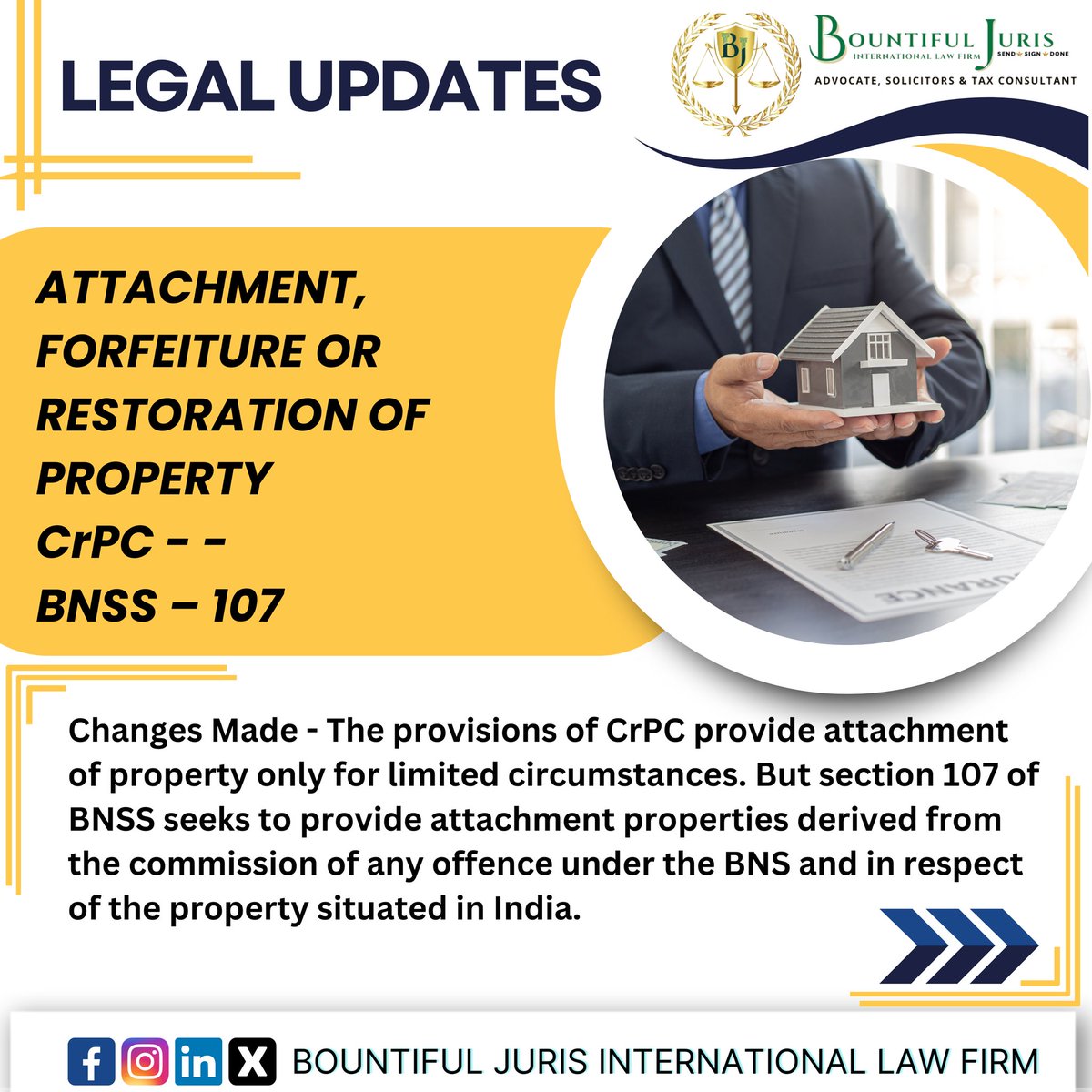 Bountiful_Juri's tweet photo. Legal Updates 

ATTACHMENT, FORFEITURE OR RESTORATION OF PROPERTY
CrPC - -
BNSS – 107
.
Follow Us For More Updates 
.
.
.
.
#bns #crpc #property #bnss #indianlaws #sections #offence #rights 
#bountifuljuris https://t.co/wWfQoW9pzj
